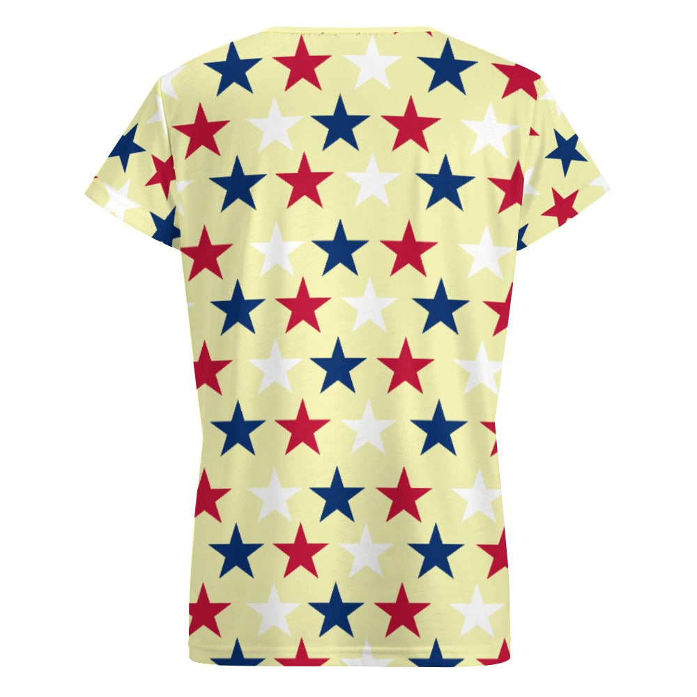 Women’s 4th of July V-neck Short Sleeve T-shirts