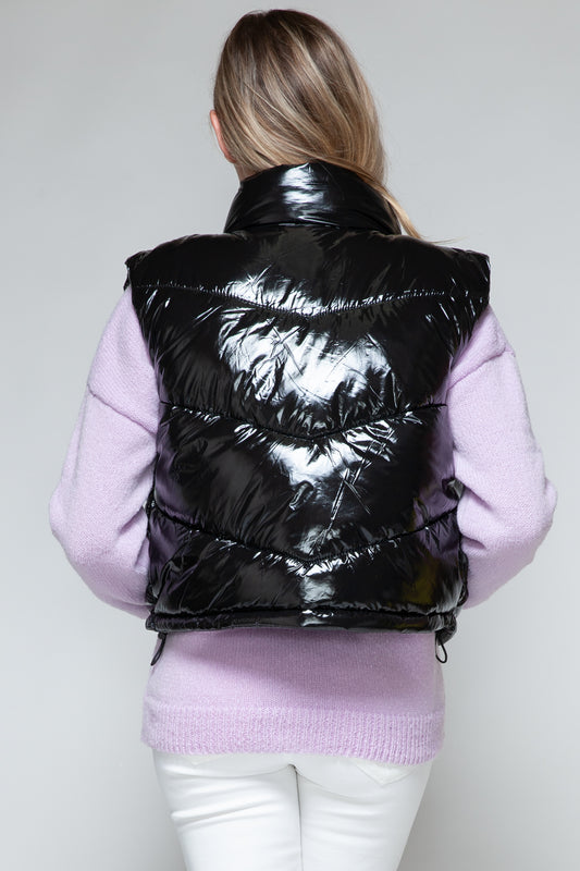 Zip Up Turtleneck Quilted Vest