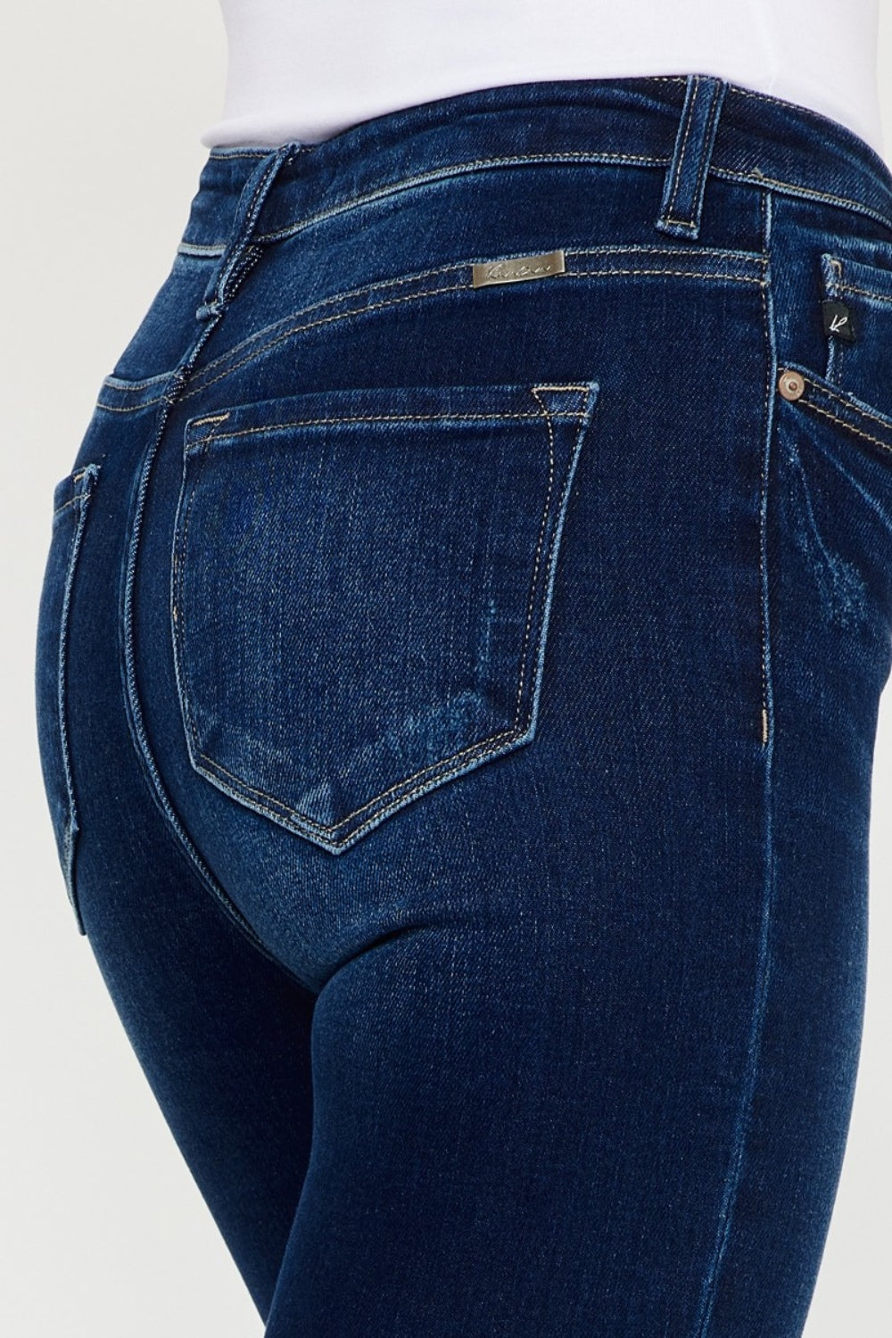 High Rise Frayed Ankle Skinny Jeans