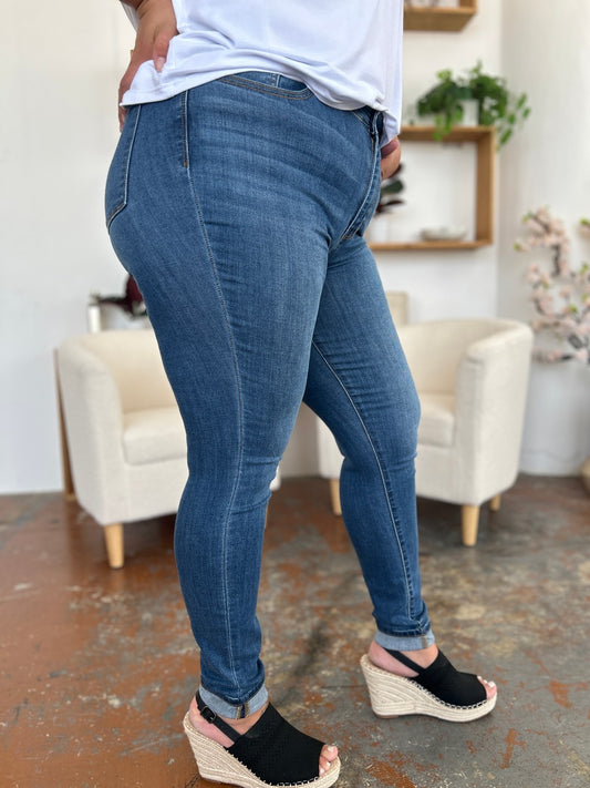 Cuffed Hem Skinny Jeans