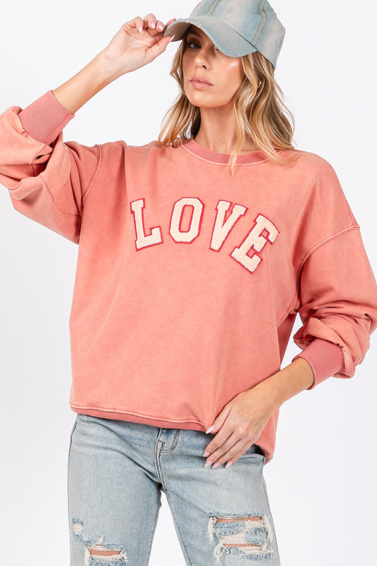 Applique Drop Shoulder Sweatshirt