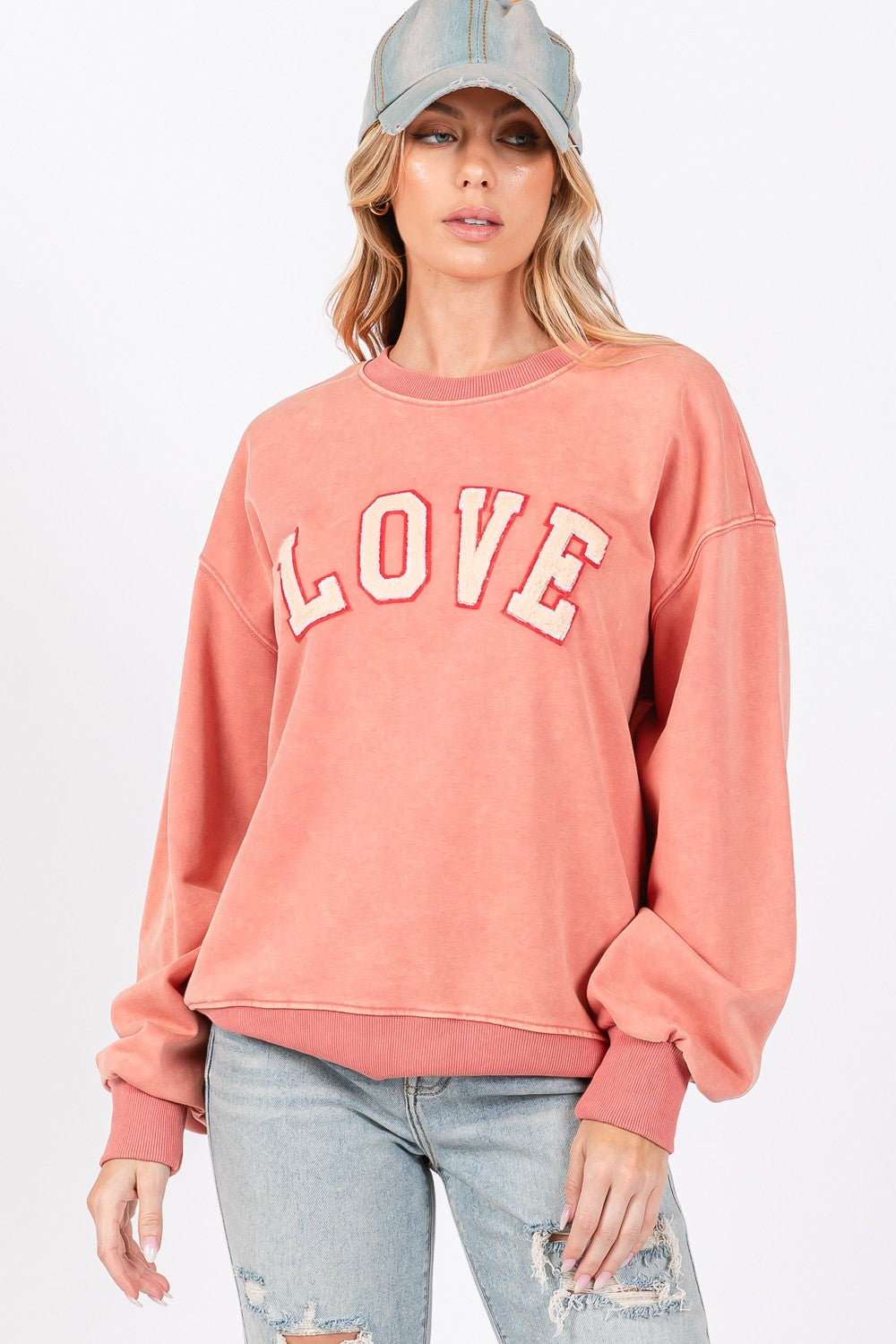 Applique Drop Shoulder Sweatshirt