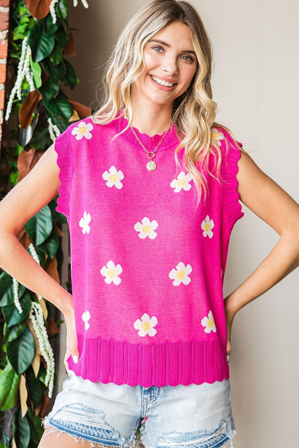Flower Round Neck Sweater