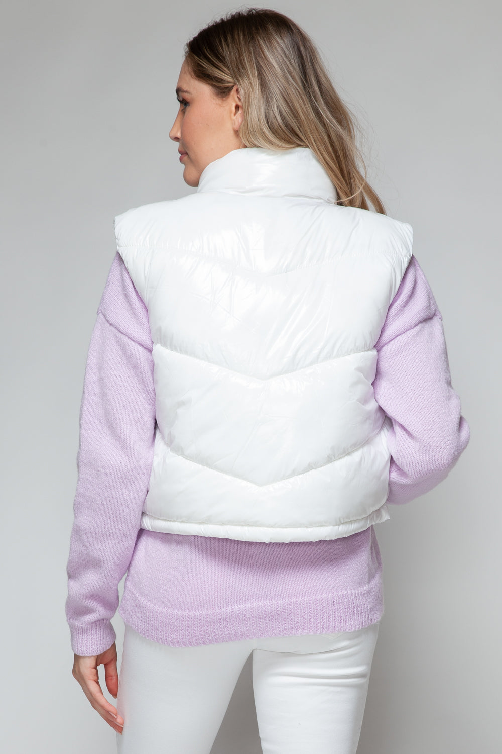 Zip Up Turtleneck Quilted Vest