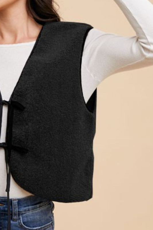 V-Neck Tie Detail Vests