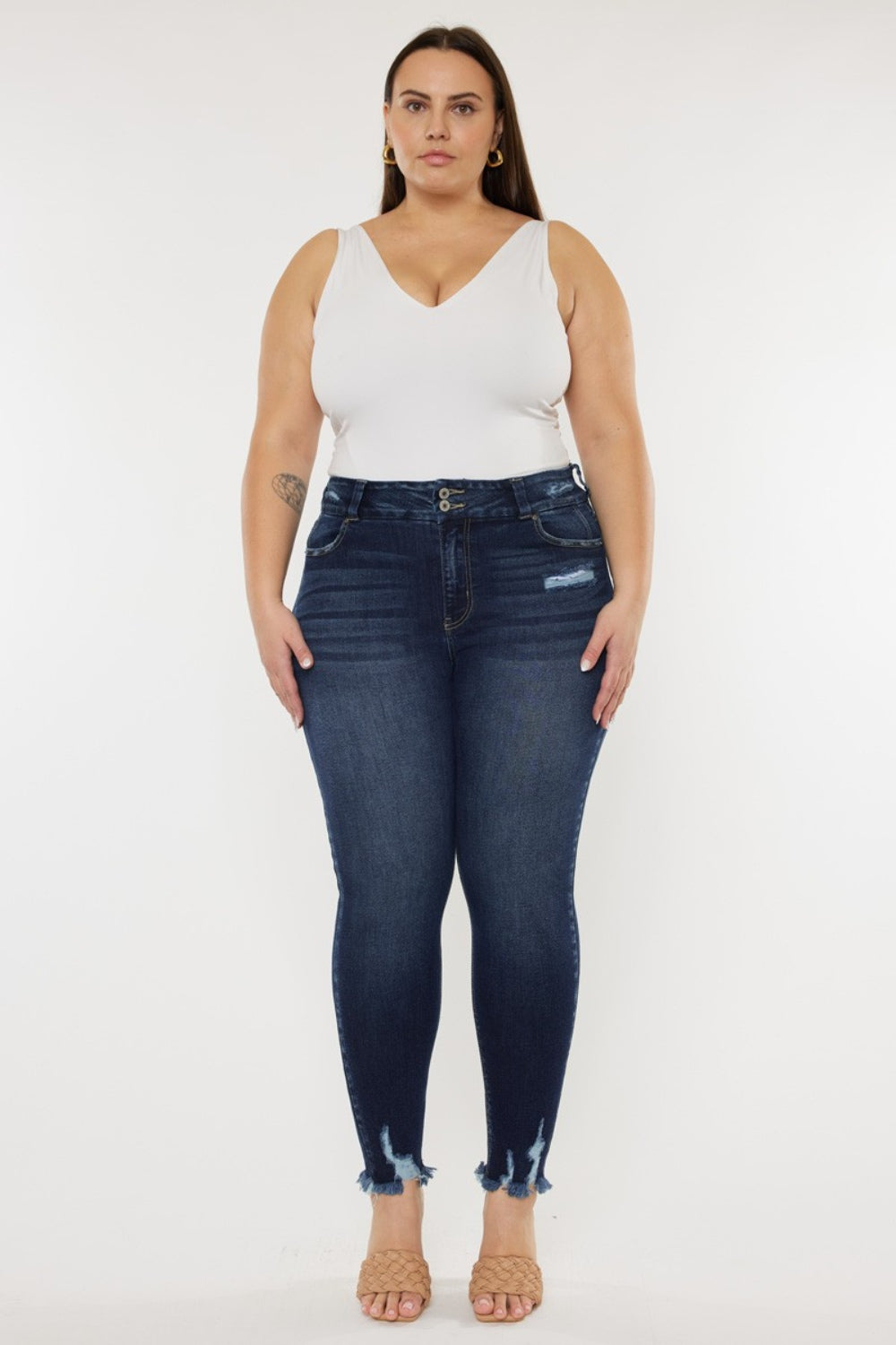 Raw Hem High Waist Jeans