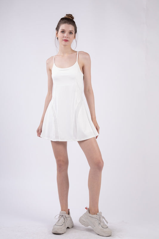 Mesh Detail Tennis Mini Athletics Dress with Shorts Inside