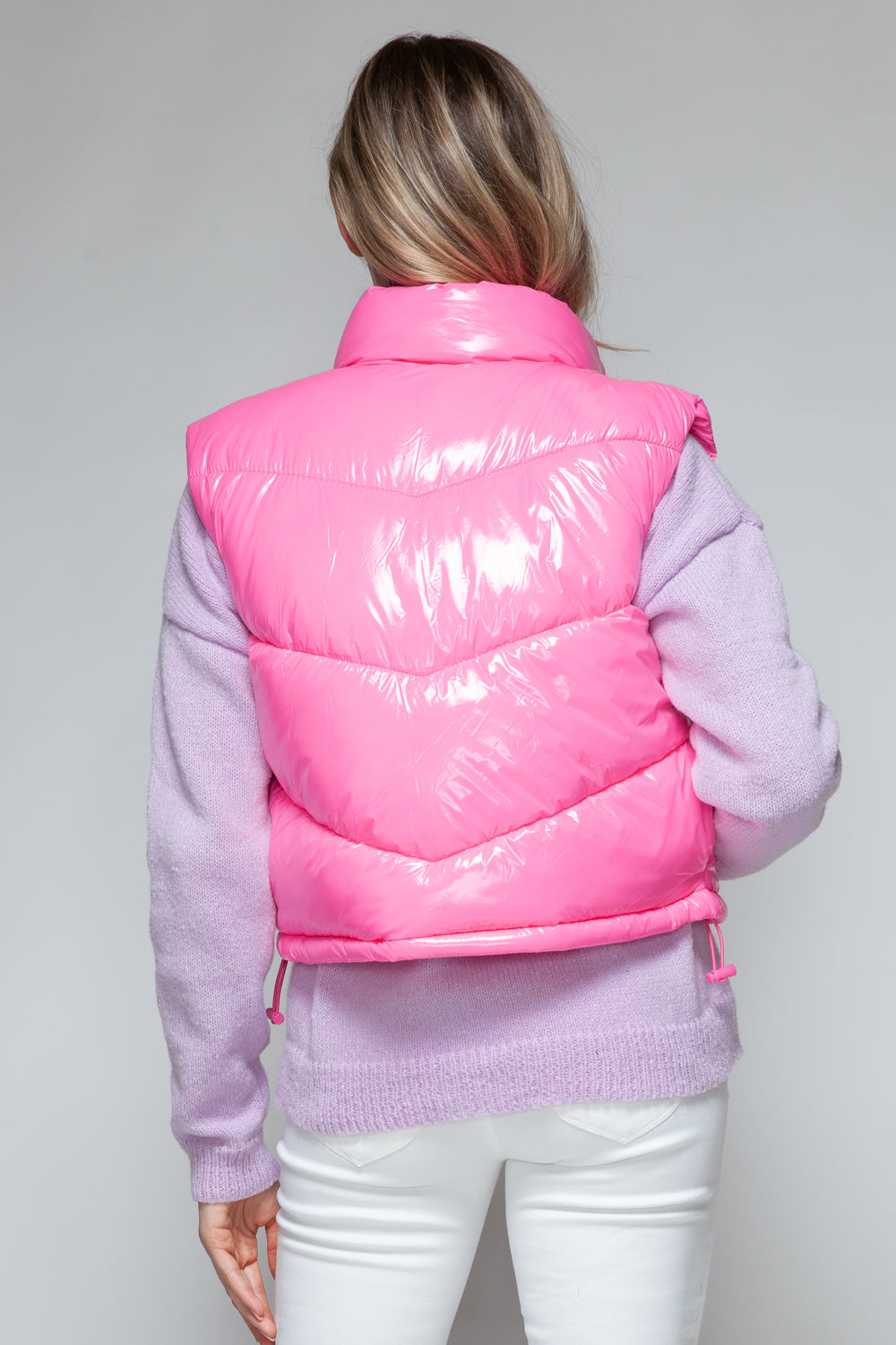Zip Up Turtleneck Quilted Vest