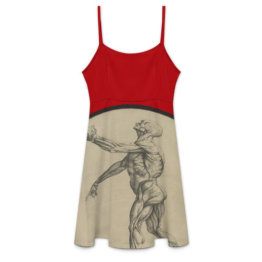 Ancient Art Anatomy Sleeveless Strap Mini Dresses