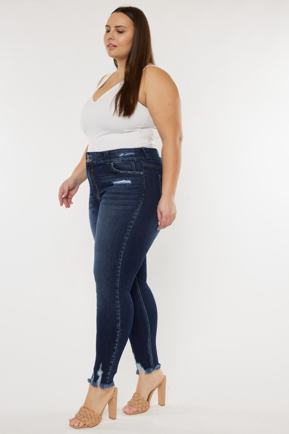 Raw Hem High Waist Jeans