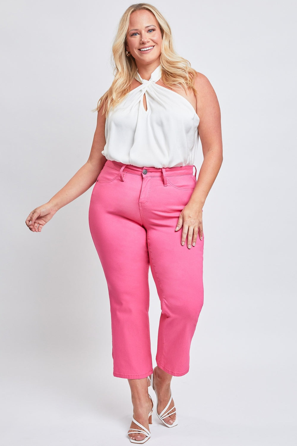 Mid-Rise Hyperstretch Cropped Straight Pants