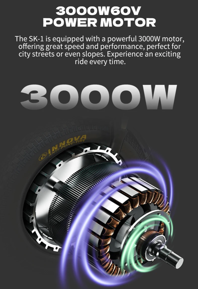 3-Power High-Performance 3000W 60V Smart eBike with Advanced Safety Features, Bluetooth, Anti-Theft Alarm