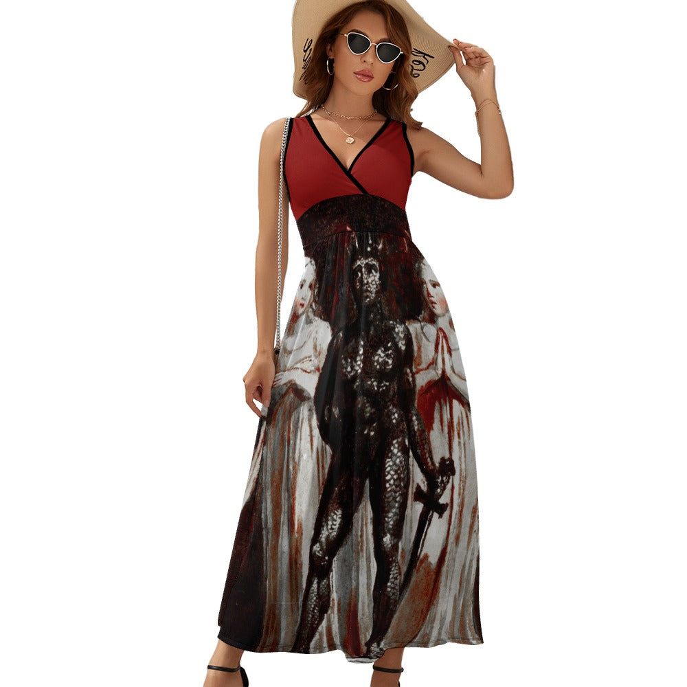 Women’s Ancient Art V-Neck Maxi Dresses