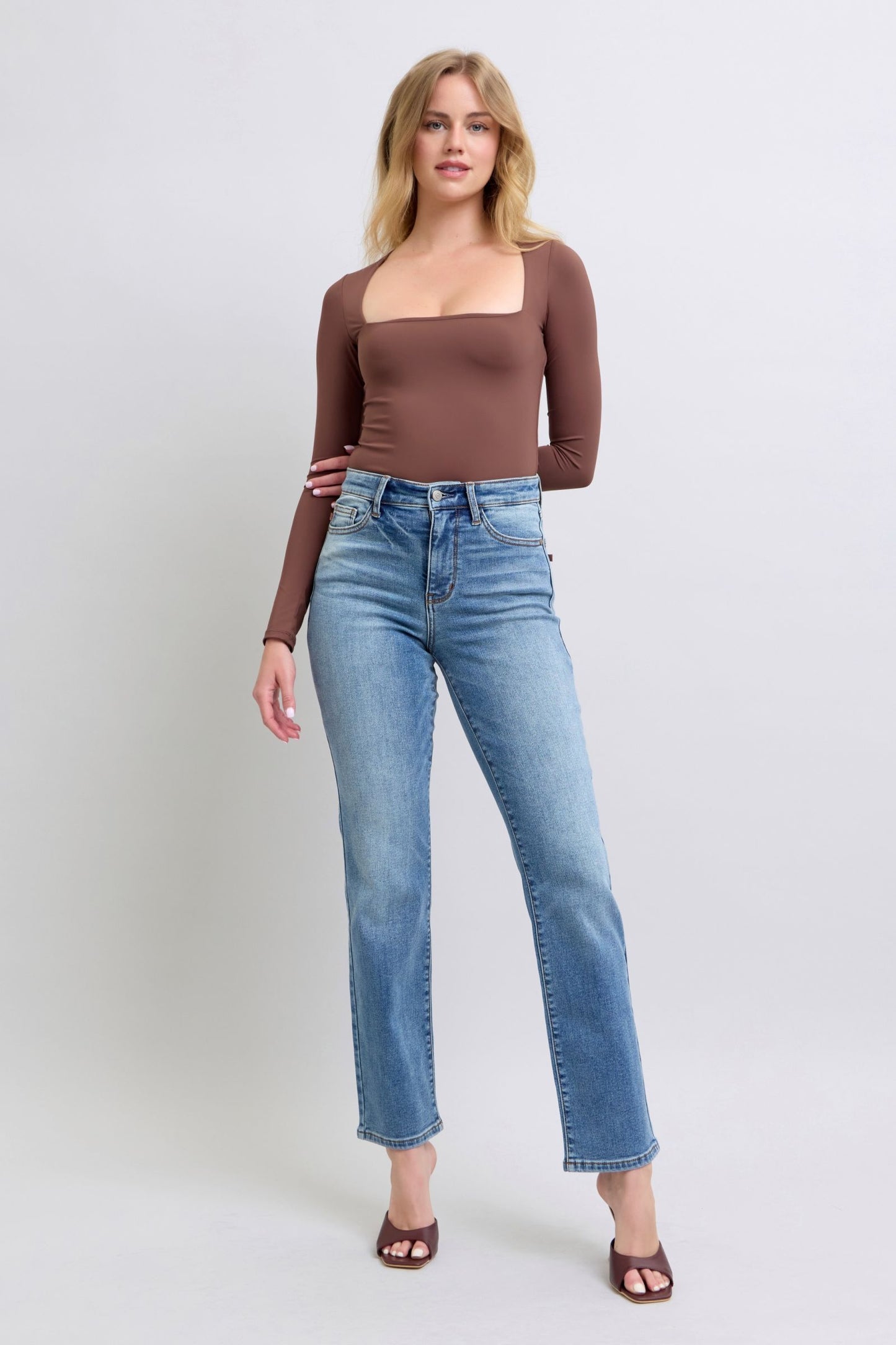 Run Vintage Wash Thermal Straight Jeans