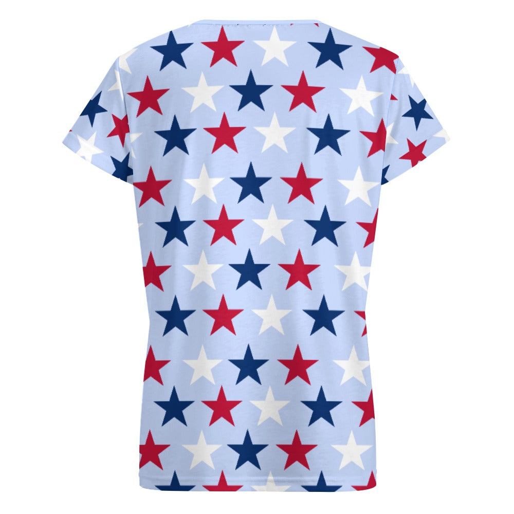 Women’s 4th of July V-neck Short Sleeve T-shirts