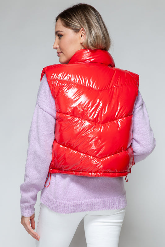 Zip Up Turtleneck Quilted Vest