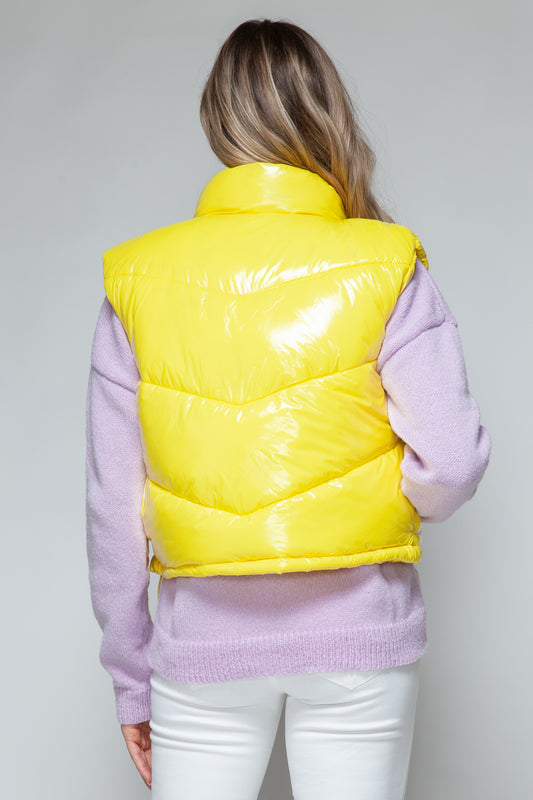 Zip Up Turtleneck Quilted Vest