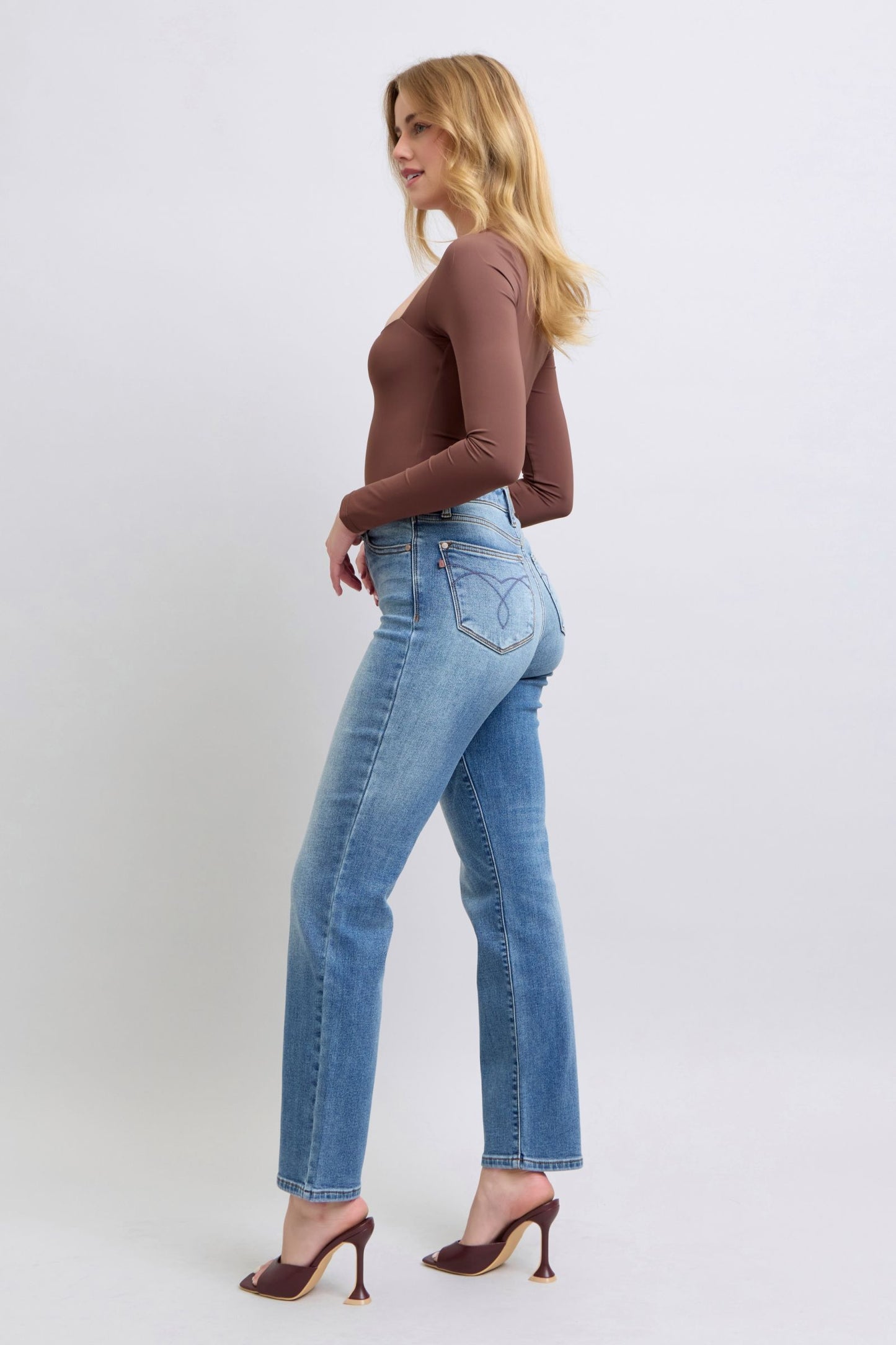 Run Vintage Wash Thermal Straight Jeans