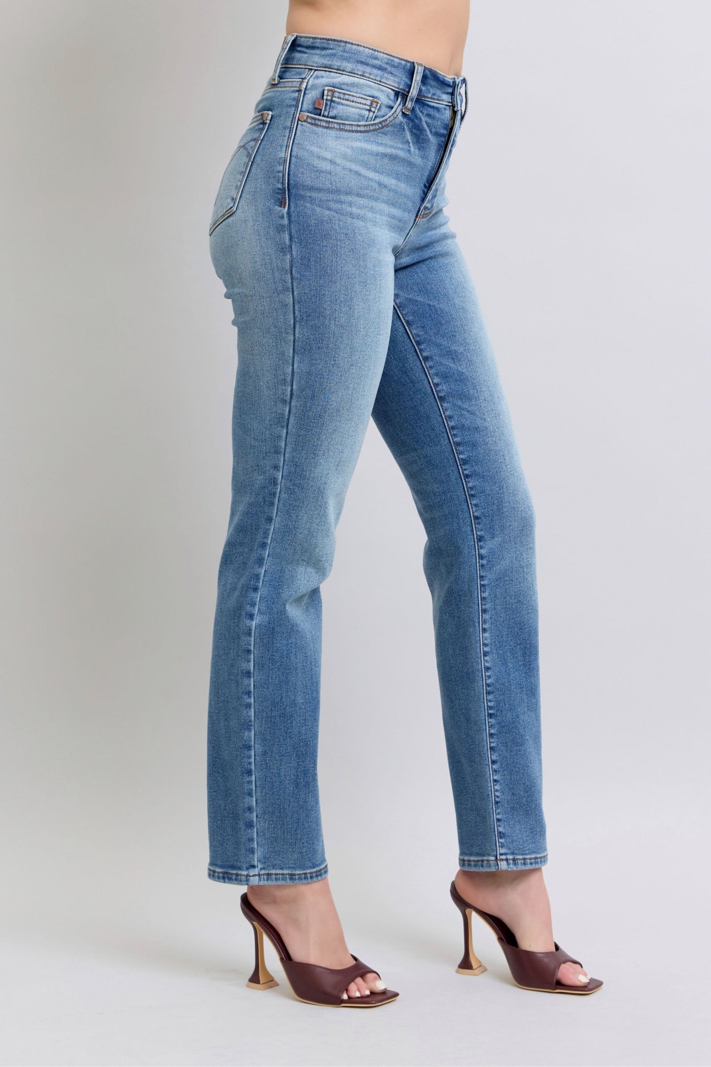 Run Vintage Wash Thermal Straight Jeans