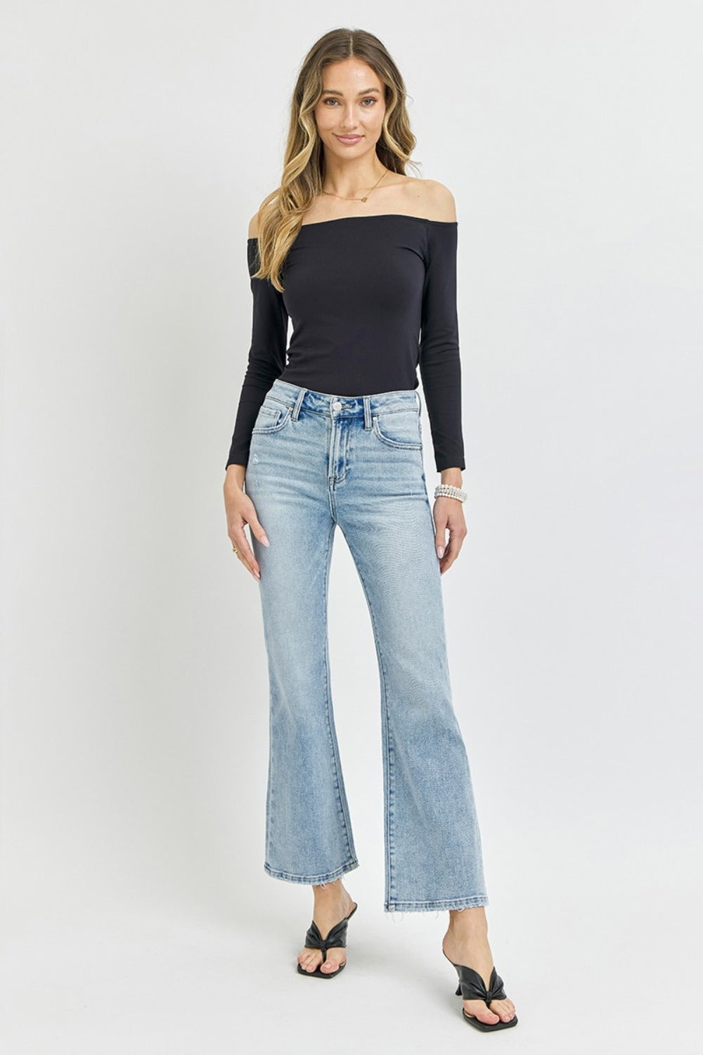 High Rise Ankle Flare Jeans