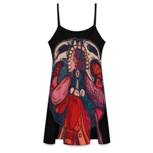 Ancient Art Anatomy Sleeveless Strap Mini Dresses