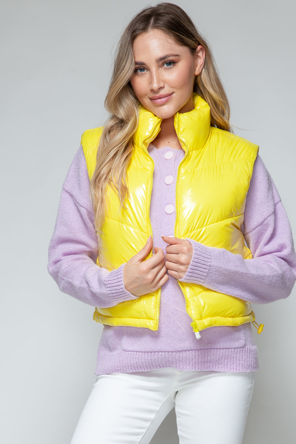 Zip Up Turtleneck Quilted Vest