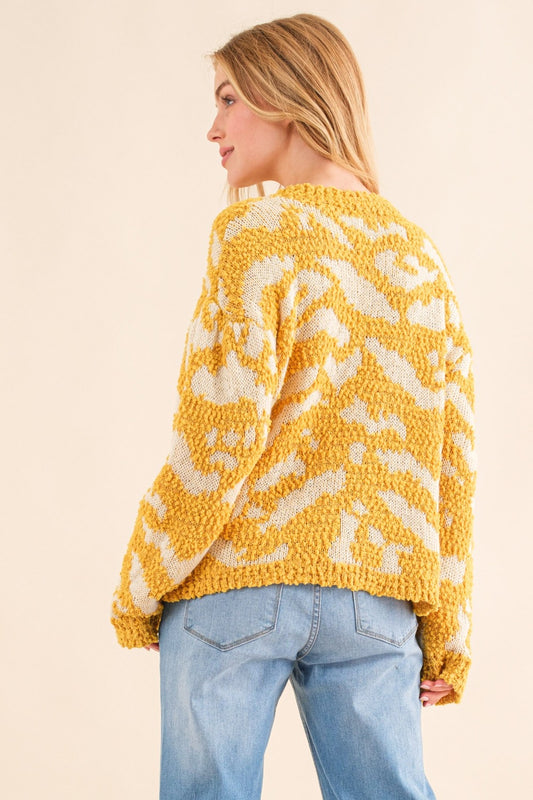 Textured  Contrast Sweater
