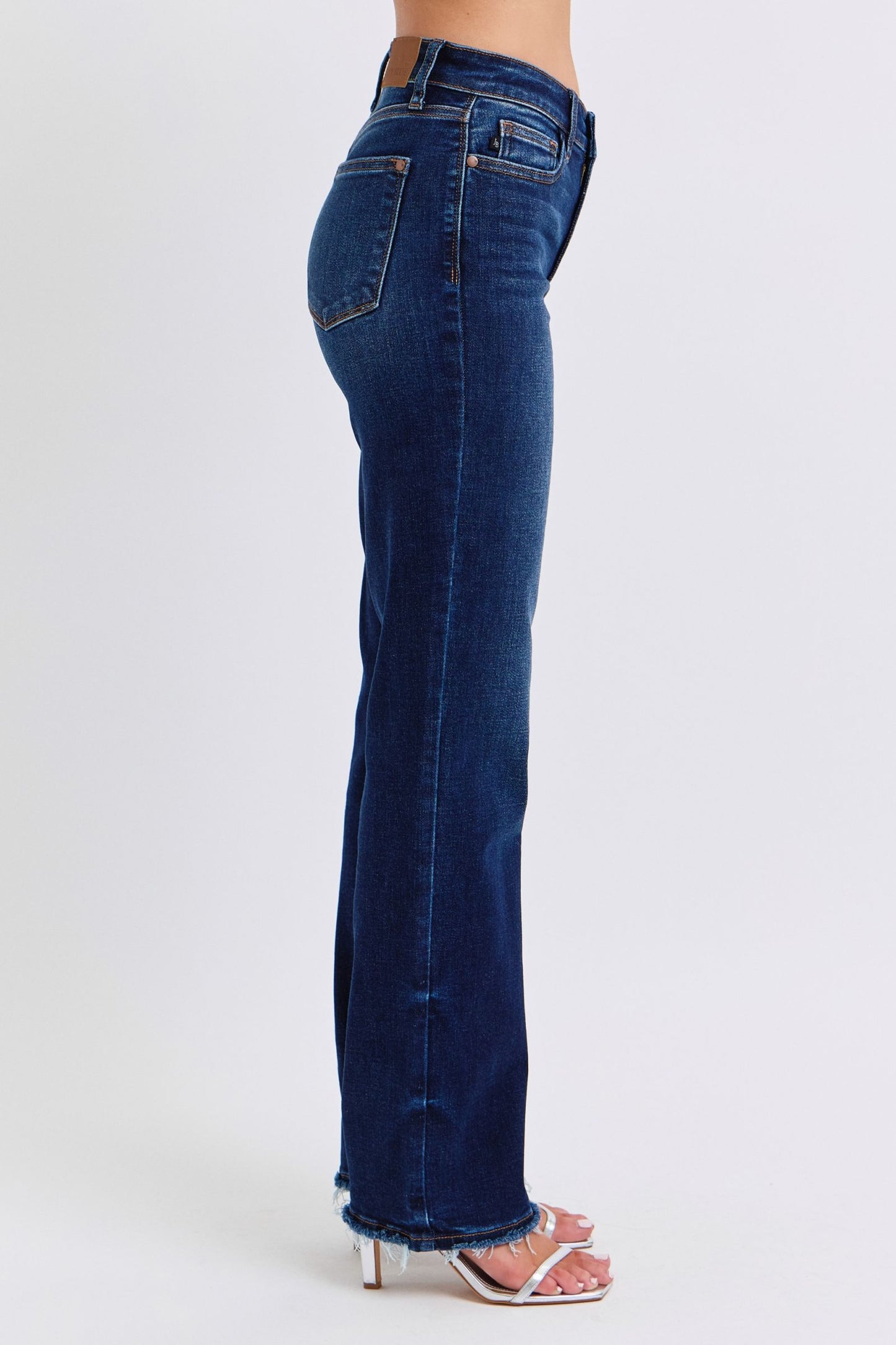 Raw Hem Straight Leg Jeans