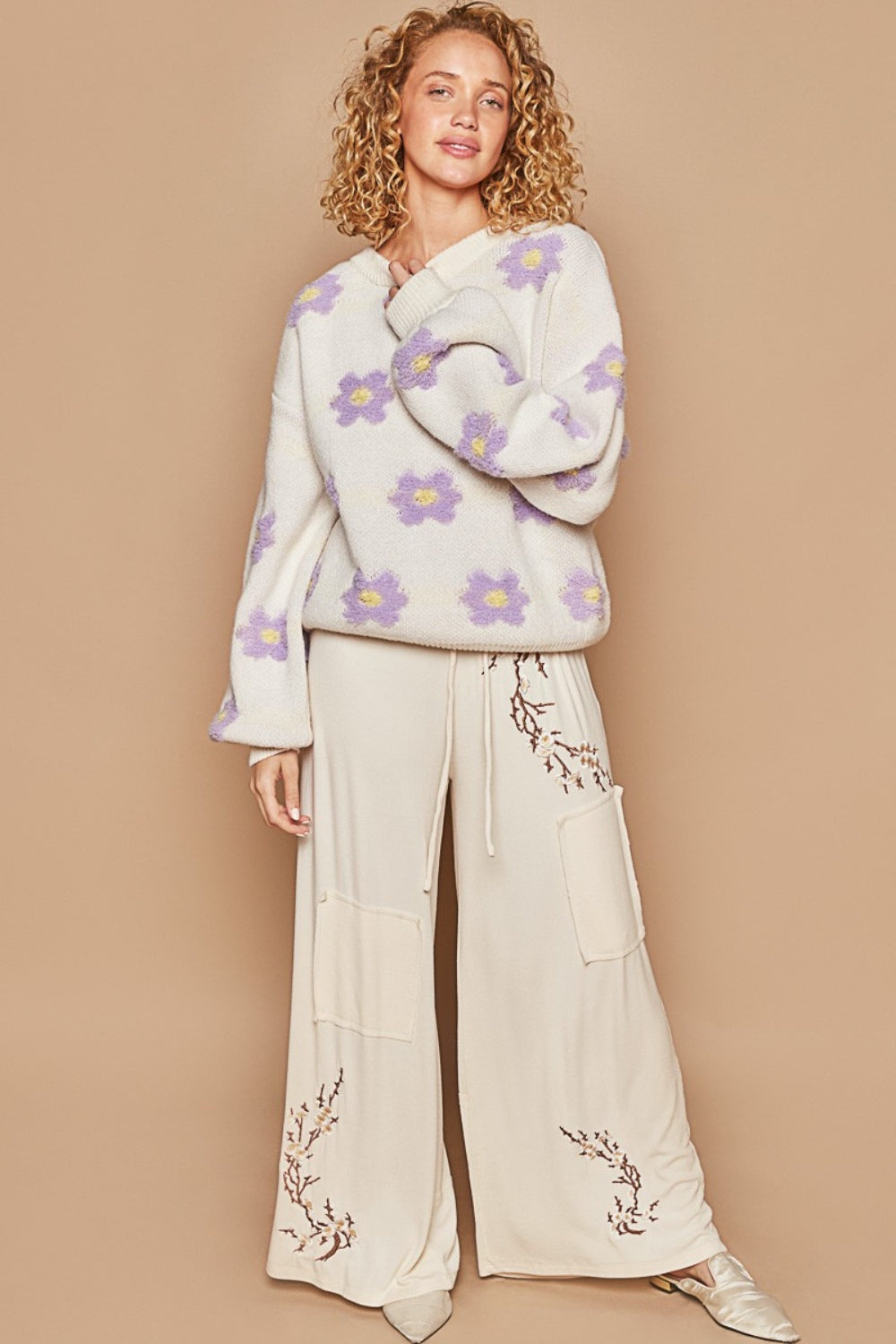 Daisy Drop Shoulder Sweater