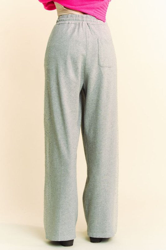 Rhinestone Wide Leg Pants