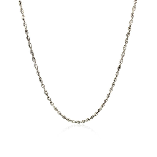 10k White Gold Solid Diamond Cut Rope Chain (1.60 mm)