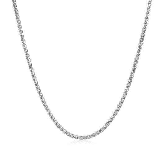 14k White Gold Round Wheat Chain (1.50mm)