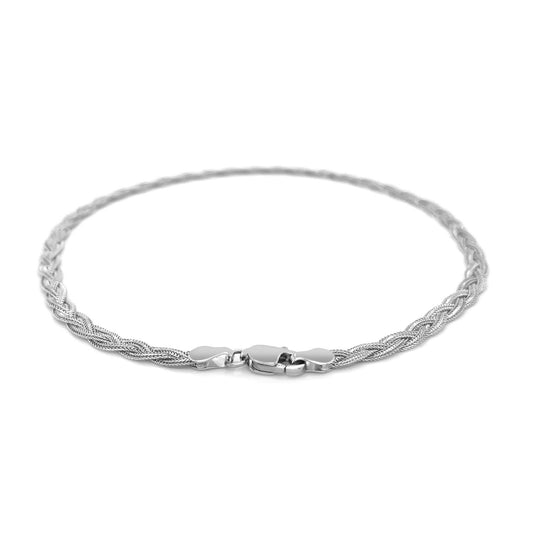 14k White Gold Braided Bracelet (3.50 mm)
