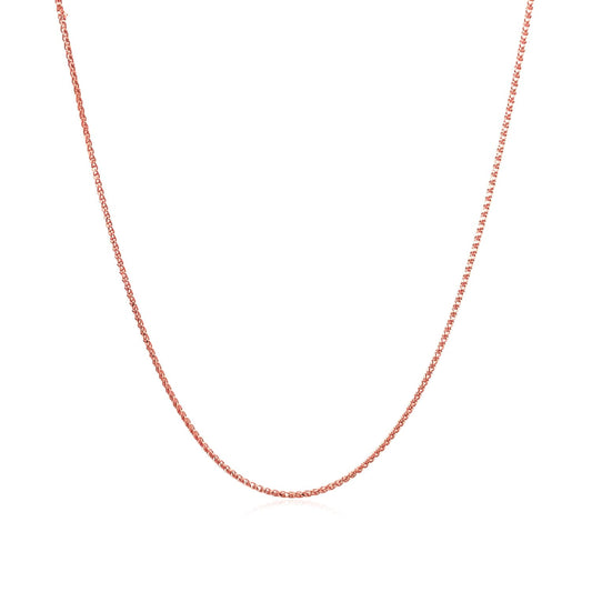 14k Rose Gold Diamond Cut Round Wheat Chain (0.70 mm)