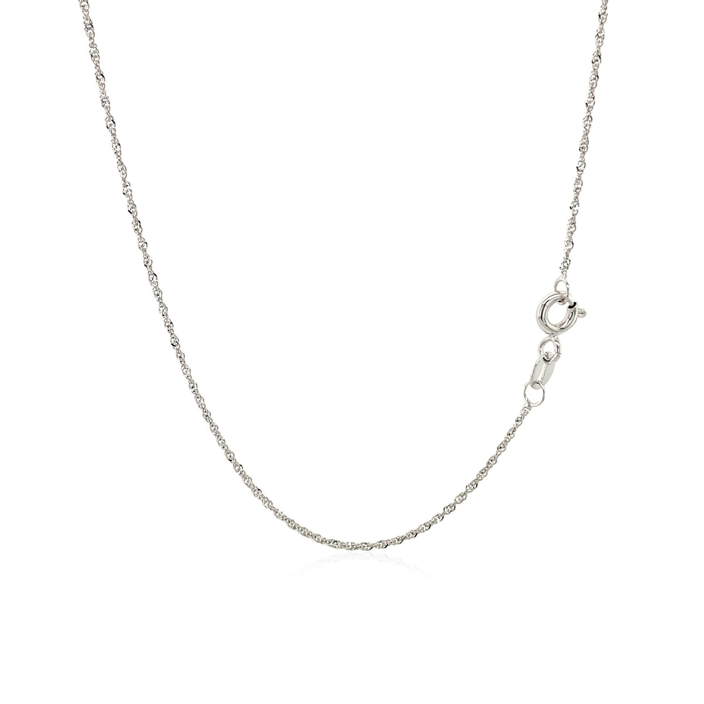 10k White Gold Singapore Chain (1.10 mm)