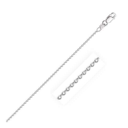 14k White Gold Round Cable Link Chain (1.50mm)