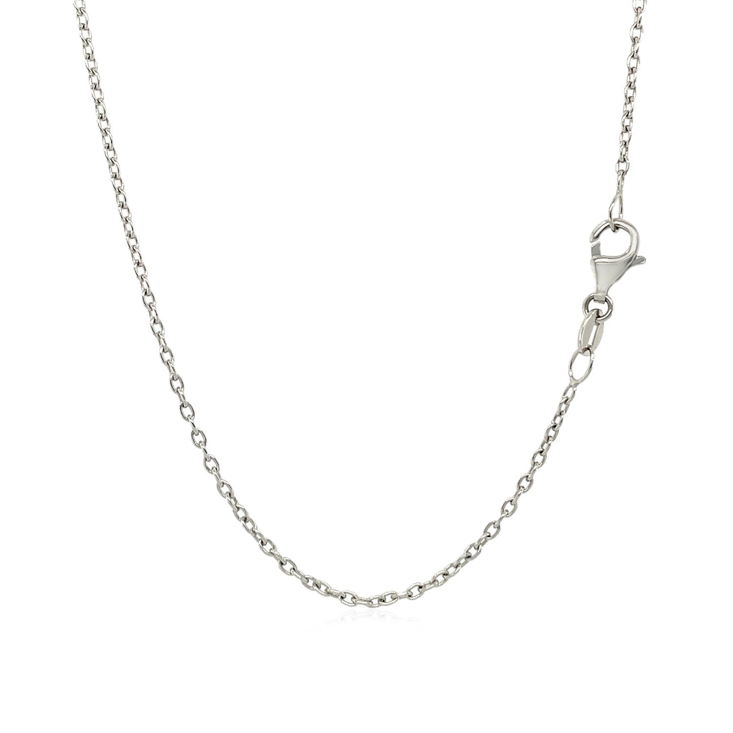 14k White Gold Round Cable Link Chain (1.50mm)