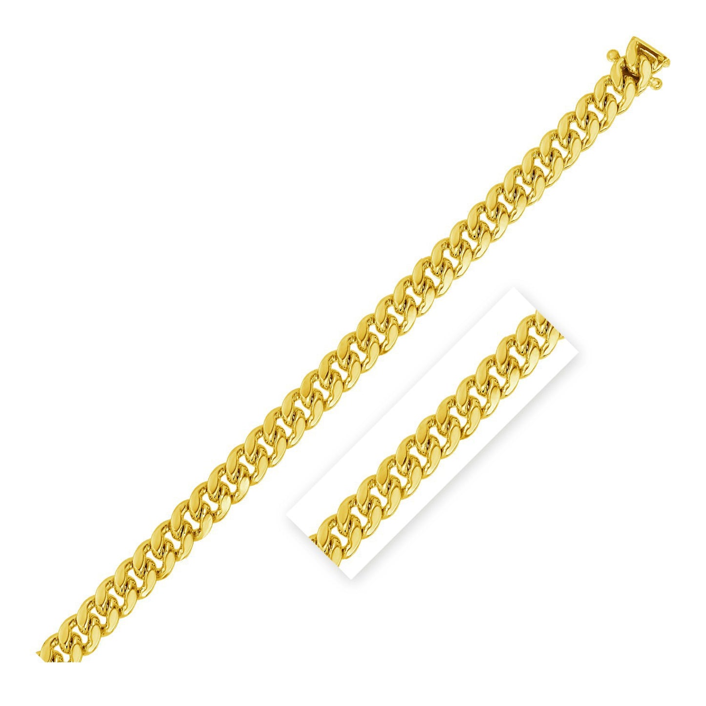 14k Yellow Gold Classic Solid Miami Cuban Chain (3.90 mm)