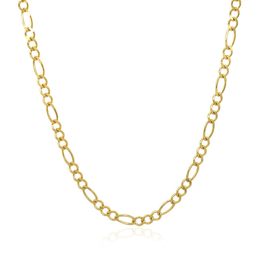 10k Yellow Gold Solid Figaro Chain (2.60 mm)