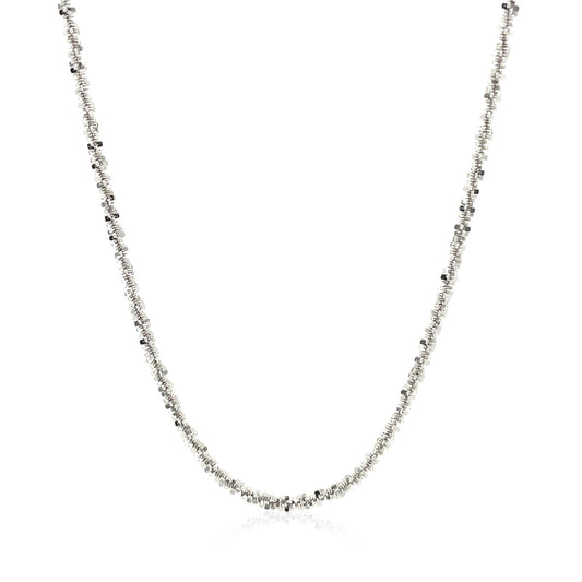 Rhodium Plated Sterling Silver Sparkle Style Chain (2.20 mm)