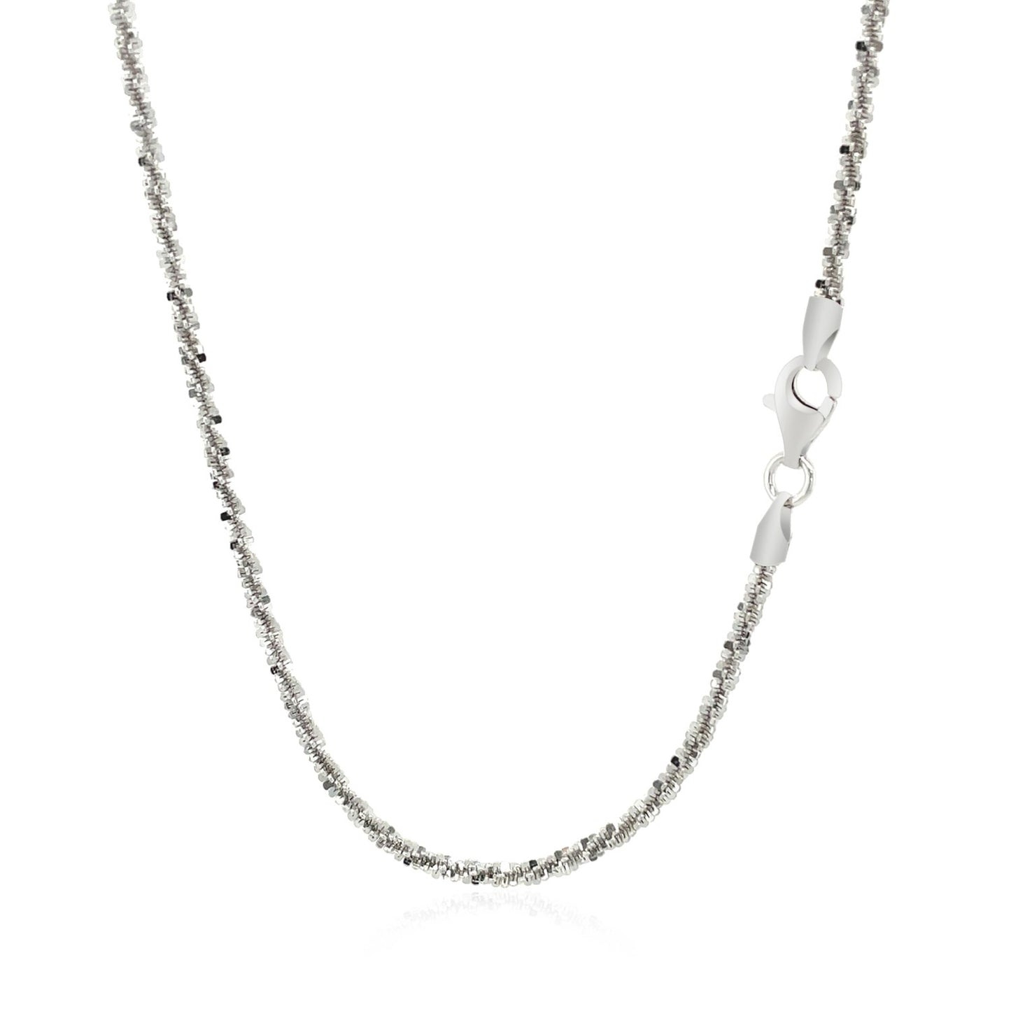 Rhodium Plated Sterling Silver Sparkle Style Chain (2.20 mm)