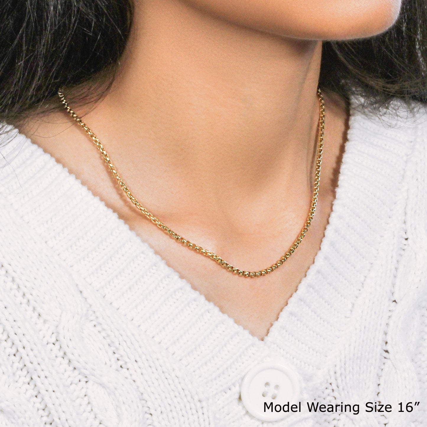 14k Yellow Gold Round Box Chain (2.50 mm)