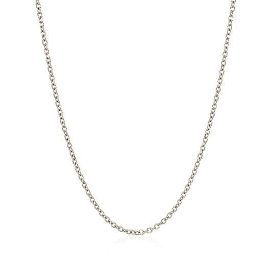 14k White Gold Diamond Cut Cable Link Chain (1.5 mm)