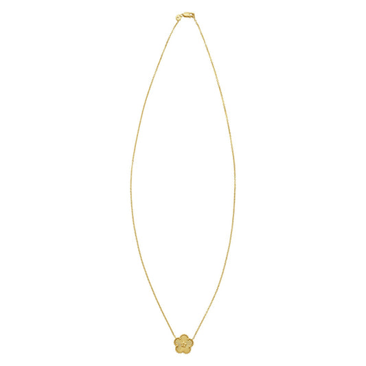 14K Yellow Gold Radiating Flower Necklace