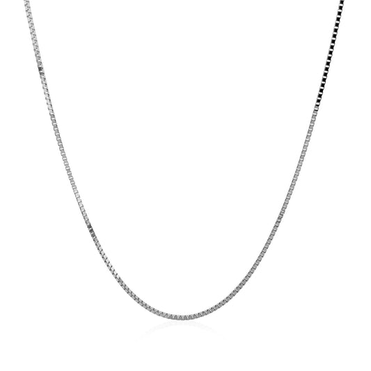 14k White Gold Classic Box Chain (0.75 mm)