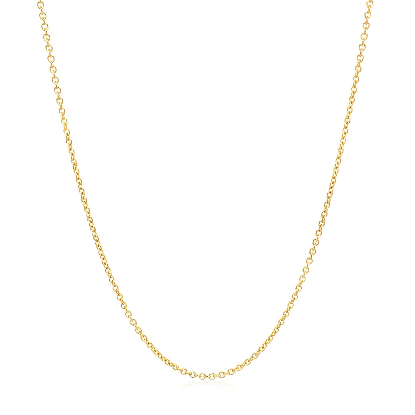 14k Yellow Gold Oval Cable Link Chain (1.20 mm)