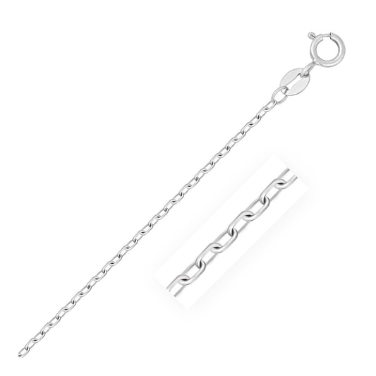 14k White Gold Faceted Cable Link Chain (1.20mm)