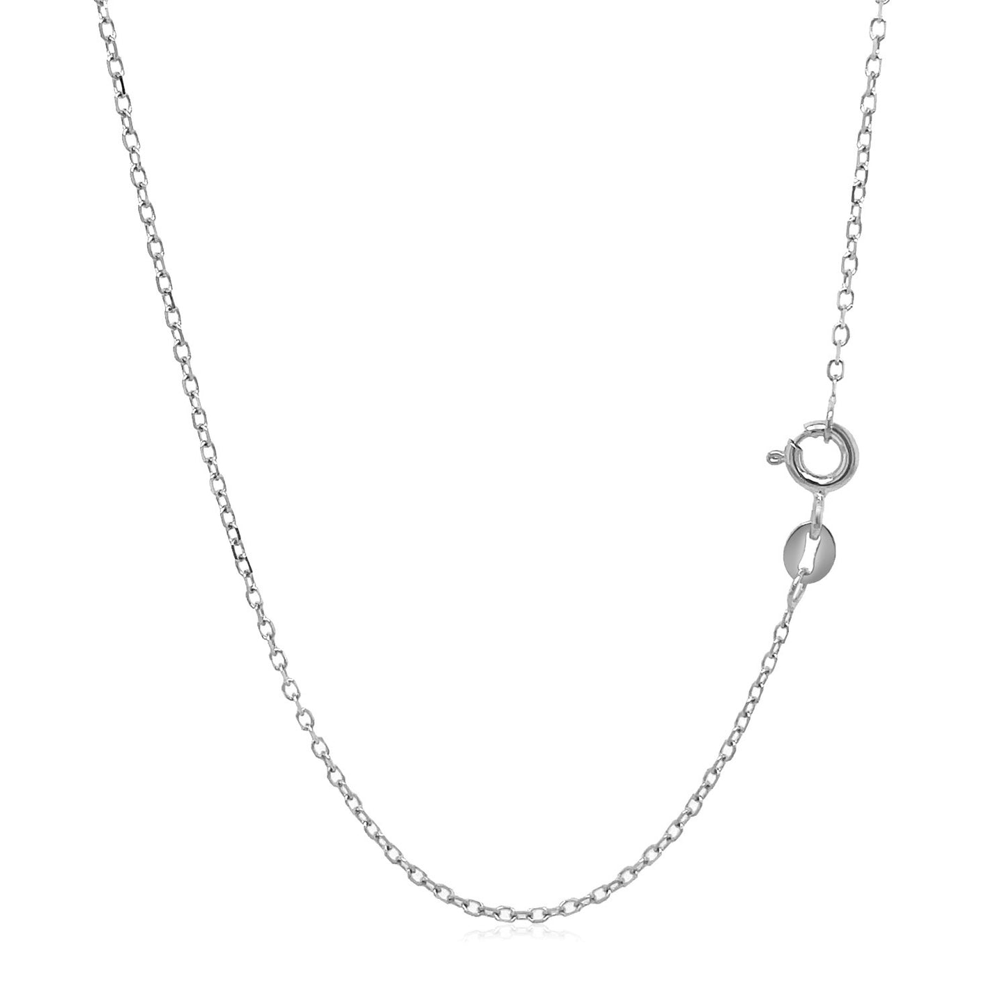 14k White Gold Faceted Cable Link Chain (1.20mm)