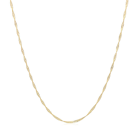 14k Yellow Gold Singapore Chain 0.6mm (0.60 mm)