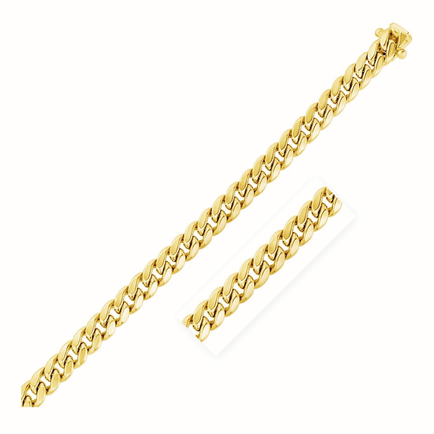 10k Yellow Gold Semi Solid Miami Cuban Chain (7.20 mm)